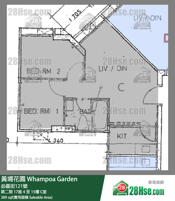 黃埔花園 第二期17座4樓 C室 平面圖