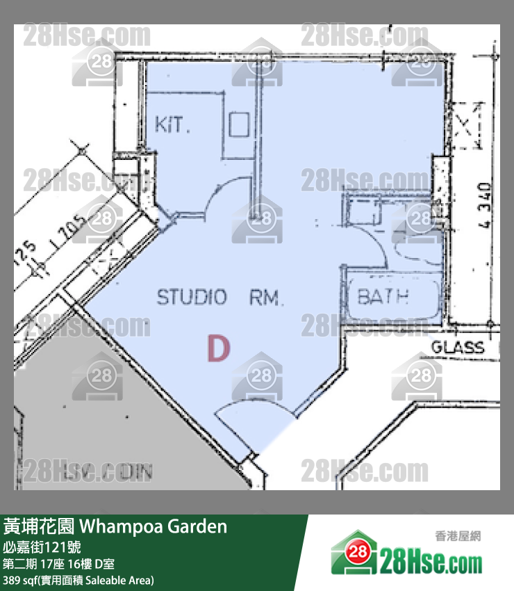 黃埔花園 第二期17座16樓 D室 平面圖
