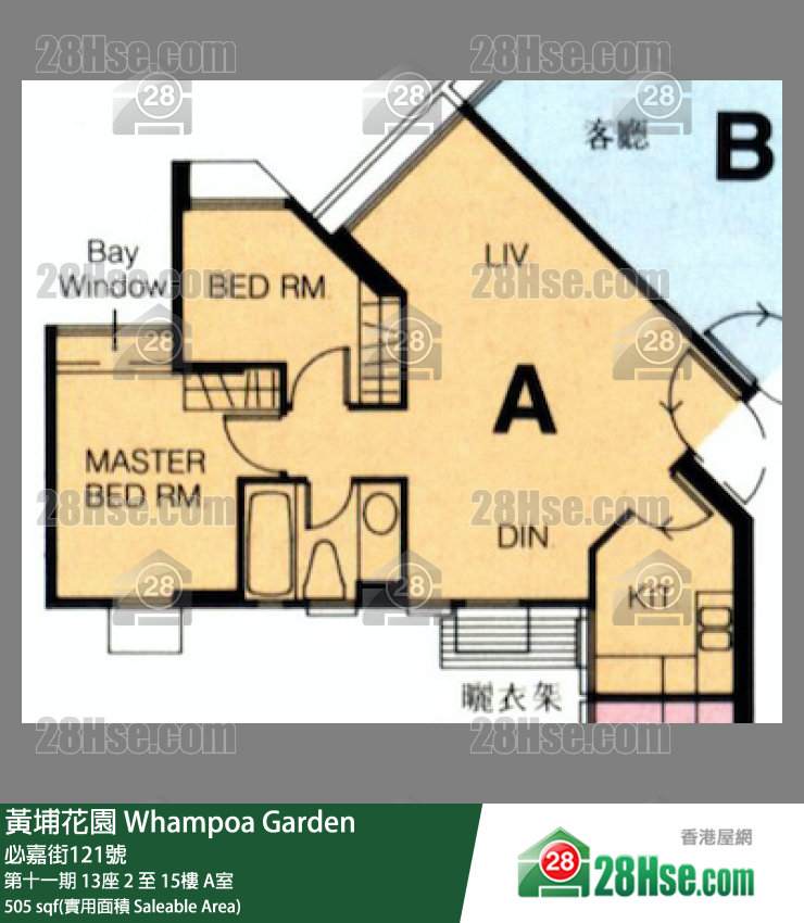 黄埔花园 单位平面图(由 28Hse 提供)