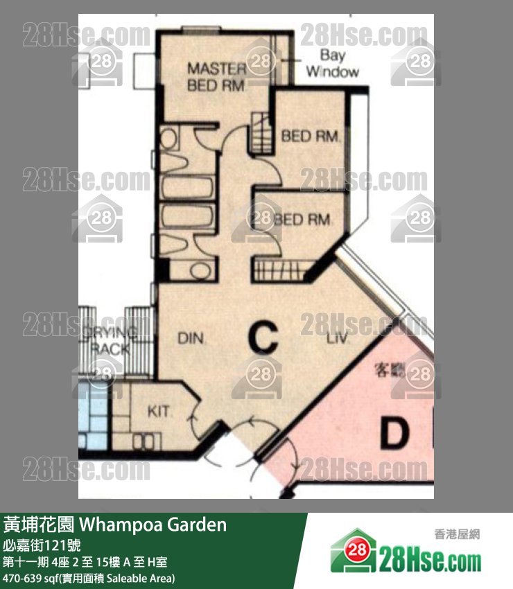 黃埔花園 第十一期4座11樓 F室 平面圖