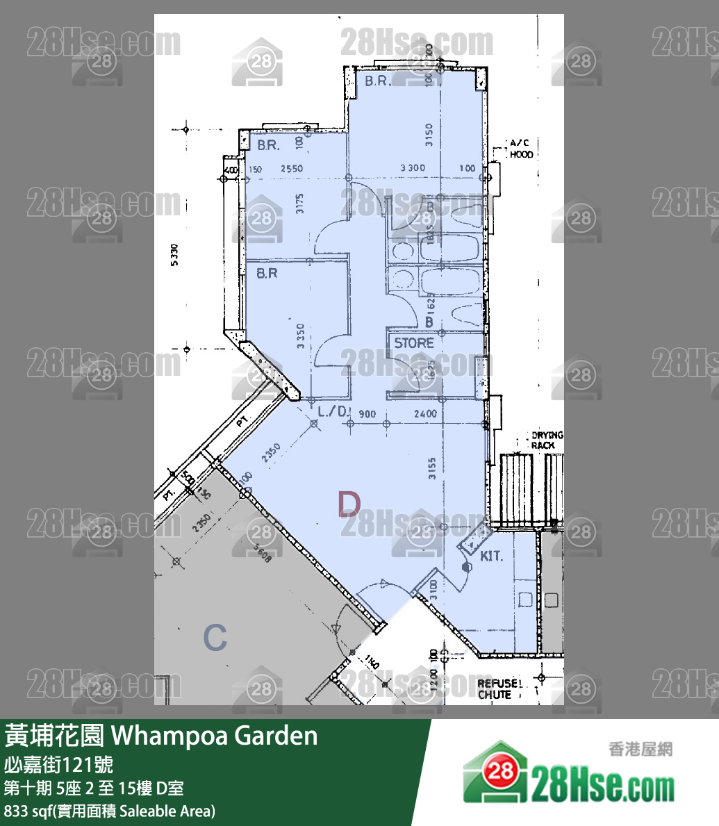 黃埔花園 第十期5座11樓 D室 平面圖