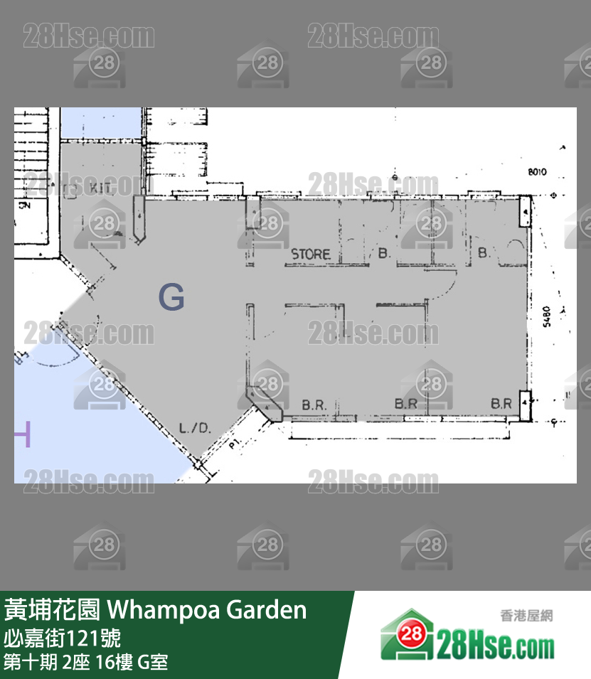 黃埔花園 第十期2座16樓 G室 平面圖