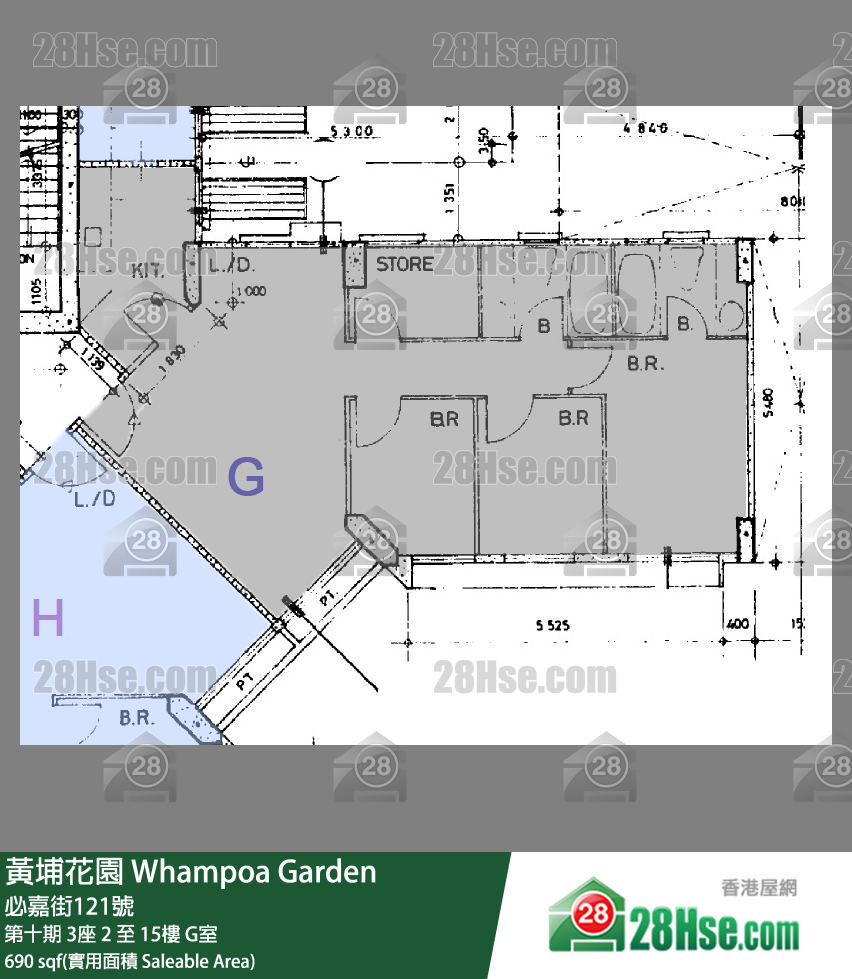 黃埔花園 第十期3座2樓 G室 平面圖