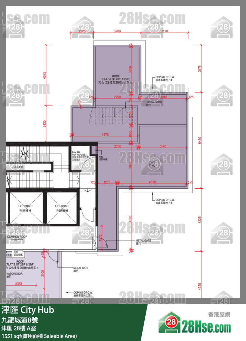 津匯 津匯28樓 A室 平面圖