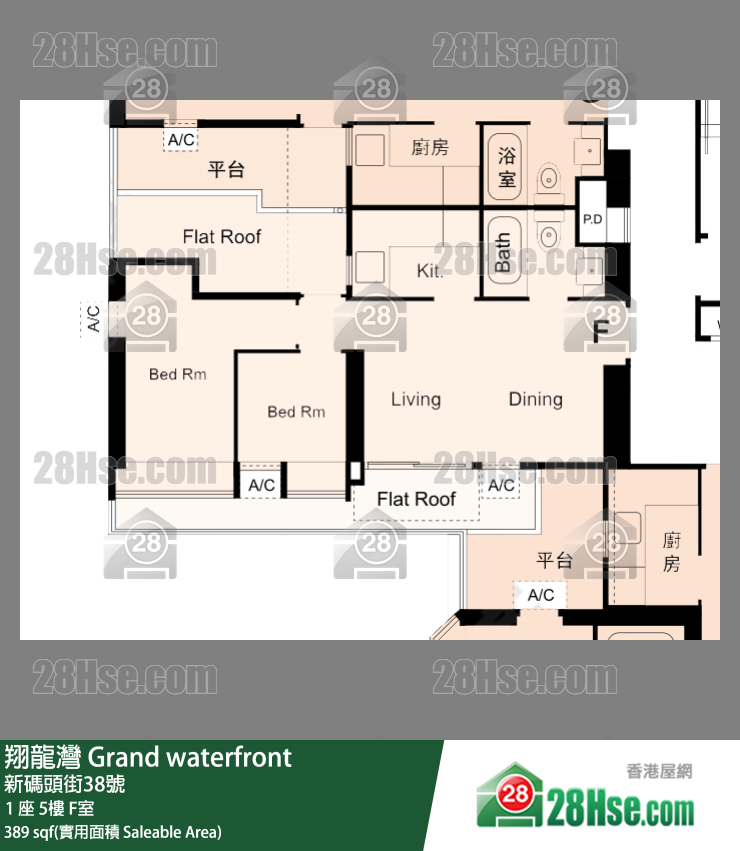翔龍灣 1 座5樓 F室 平面圖