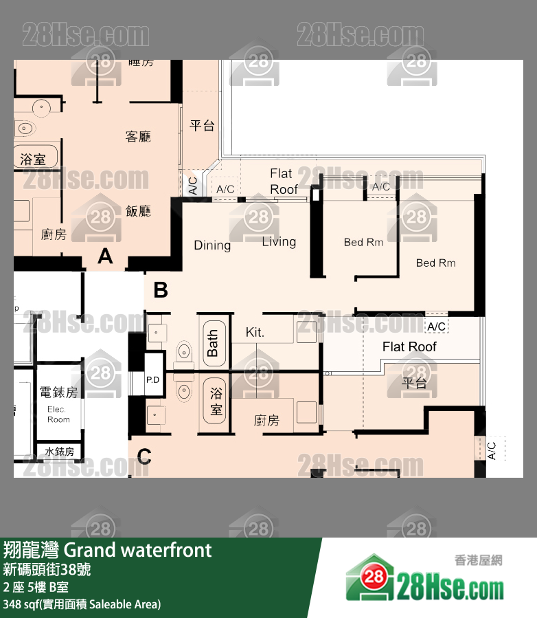 翔龍灣 2 座5樓 B室 平面圖