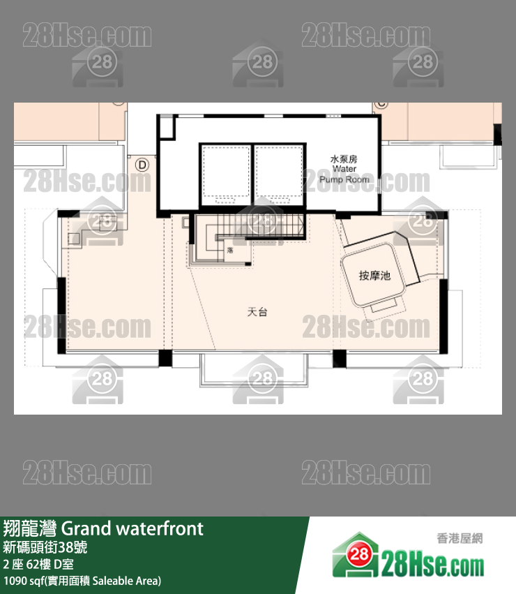 翔龍灣 2 座62樓 D室 平面圖