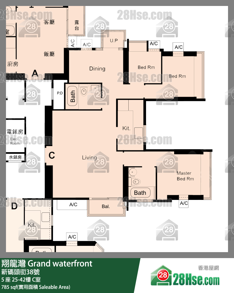 翔龍灣 5 座 40樓 C室 平面圖
