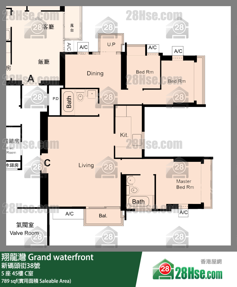 翔龍灣 5 座45樓 C室 平面圖