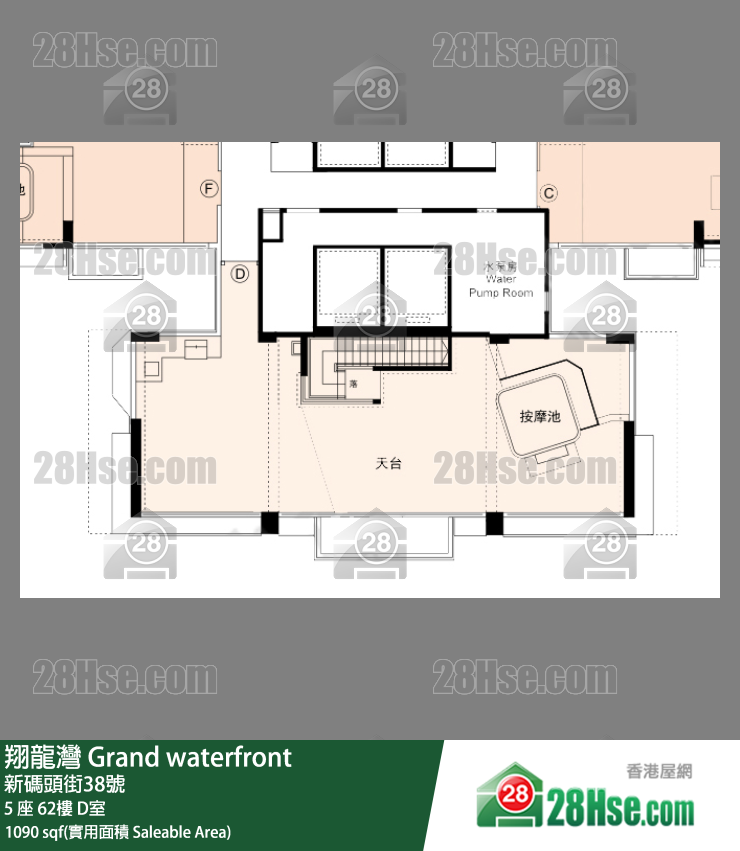 翔龍灣 5 座62樓 D室 平面圖