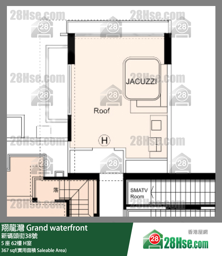 翔龍灣 5 座62樓 H室 平面圖