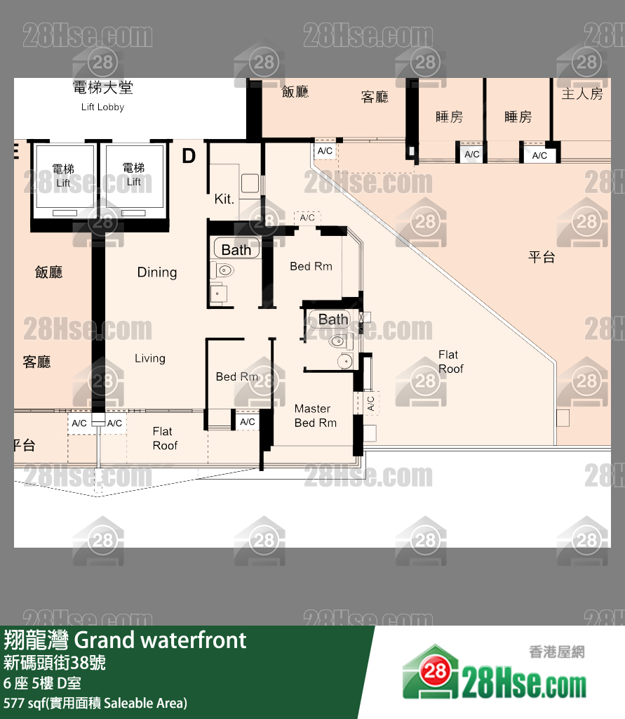翔龍灣 6 座5樓 D室 平面圖