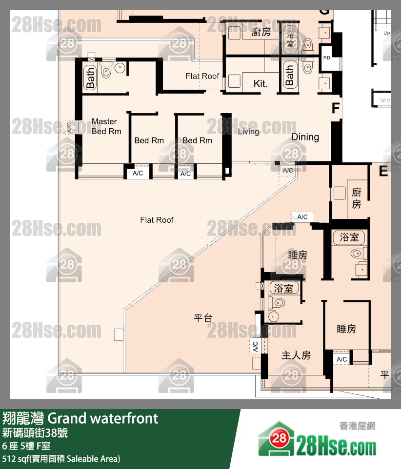 翔龍灣 6 座5樓 F室 平面圖