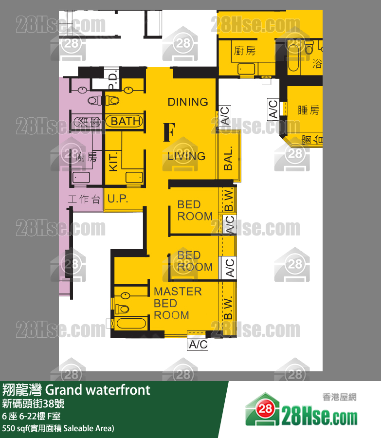 翔龍灣 6 座 19樓 F室 平面圖