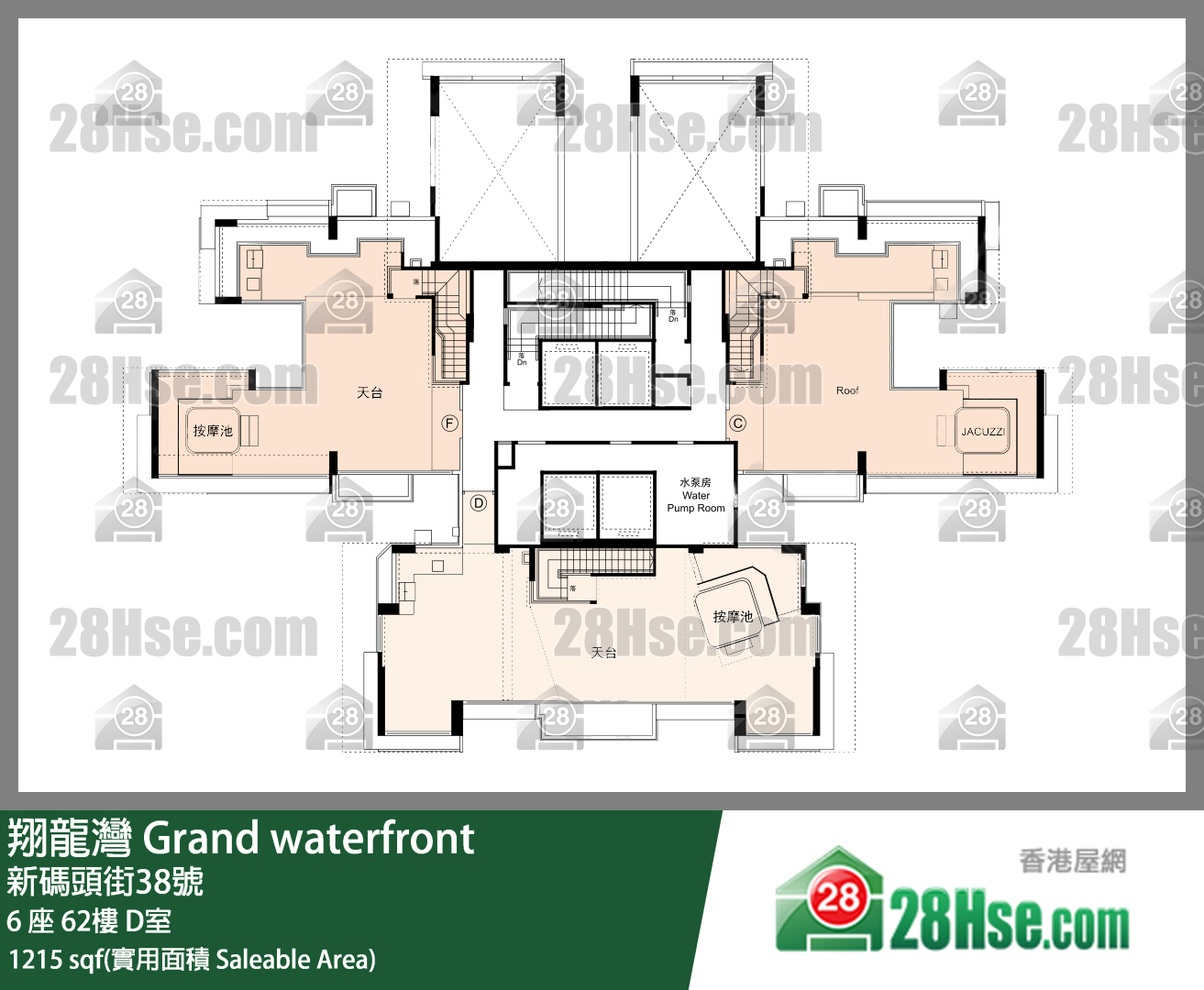 翔龍灣 6 座62樓 D室 平面圖
