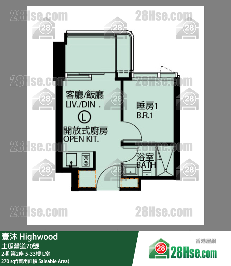 壹沐 2期第2座5樓 L室 平面圖