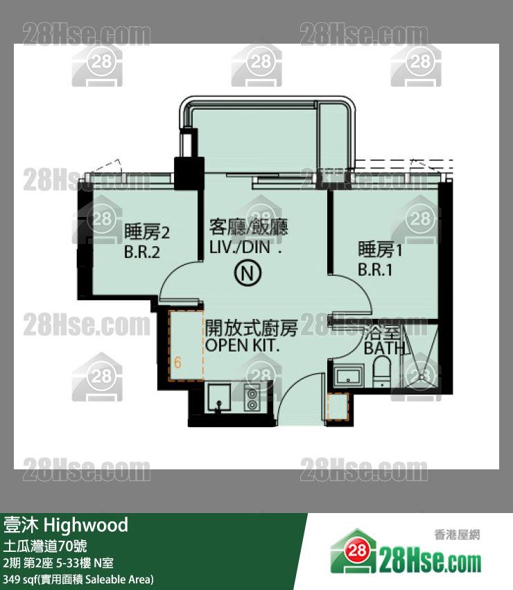 壹沐 2期第2座5樓 N室 平面圖