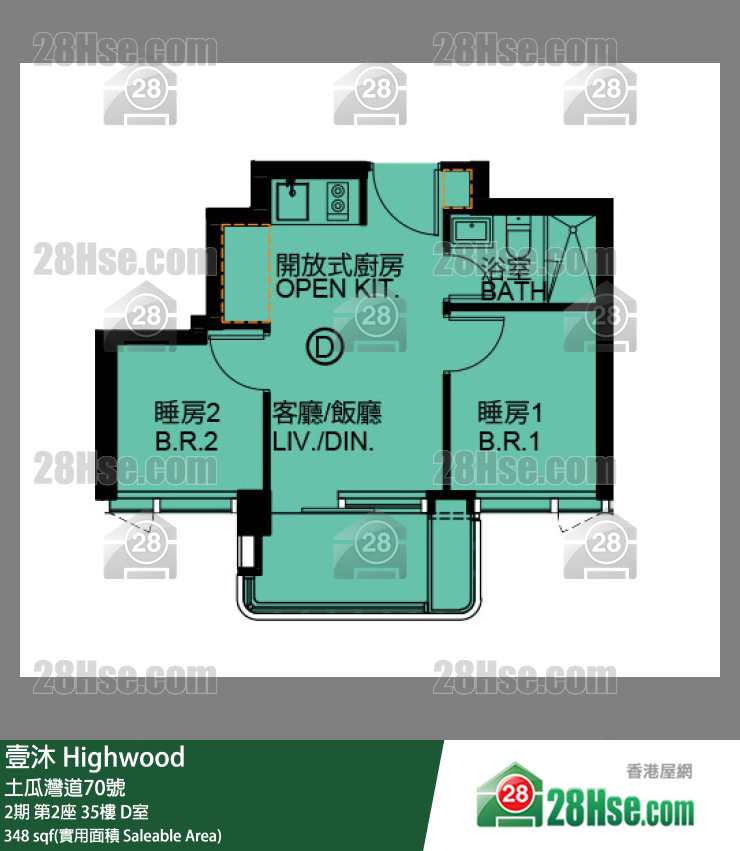 壹沐 2期第2座35楼 D室 平面图