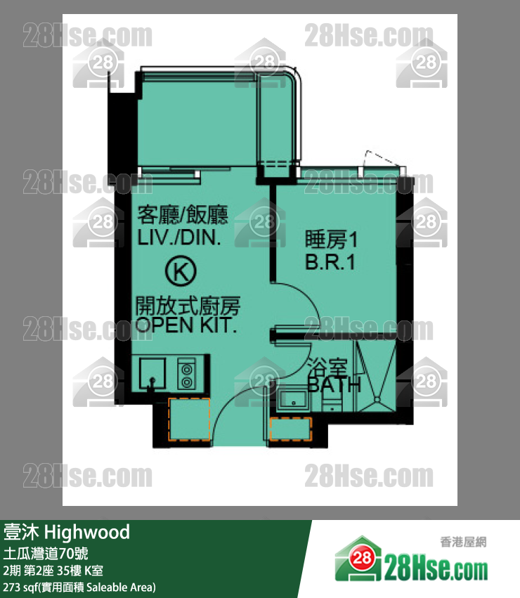 壹沐 2期第2座35楼 K室 平面图
