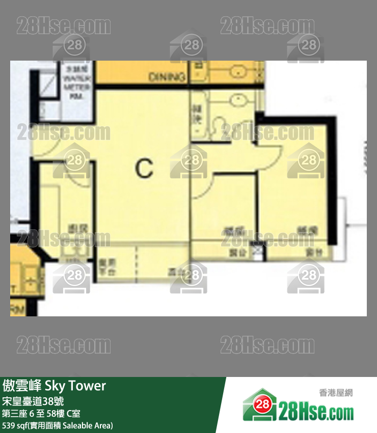 傲云峰 单位平面图(由 28Hse 提供)
