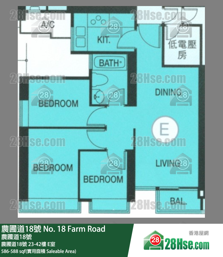 農圃道18號 農圃道18號39樓 E室 平面圖