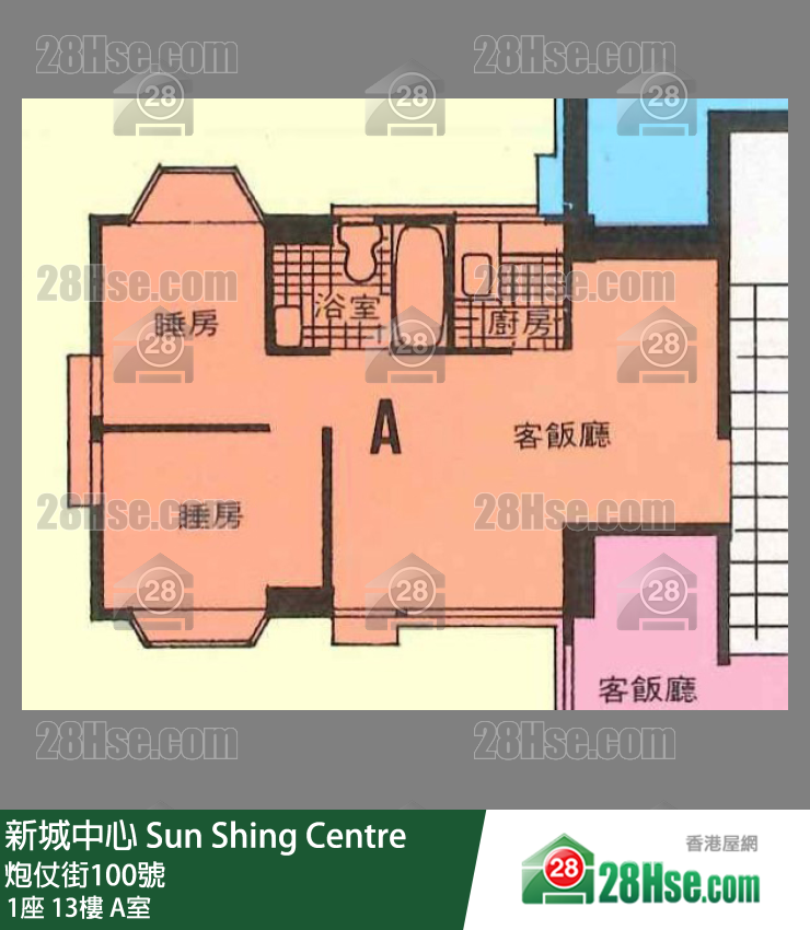 新城中心 1座13樓 A室 平面圖