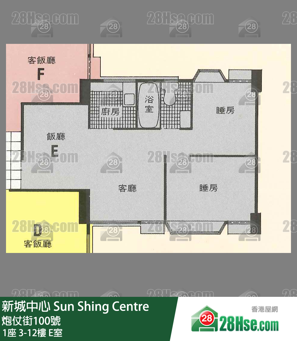 新城中心 1座3樓 E室 平面圖