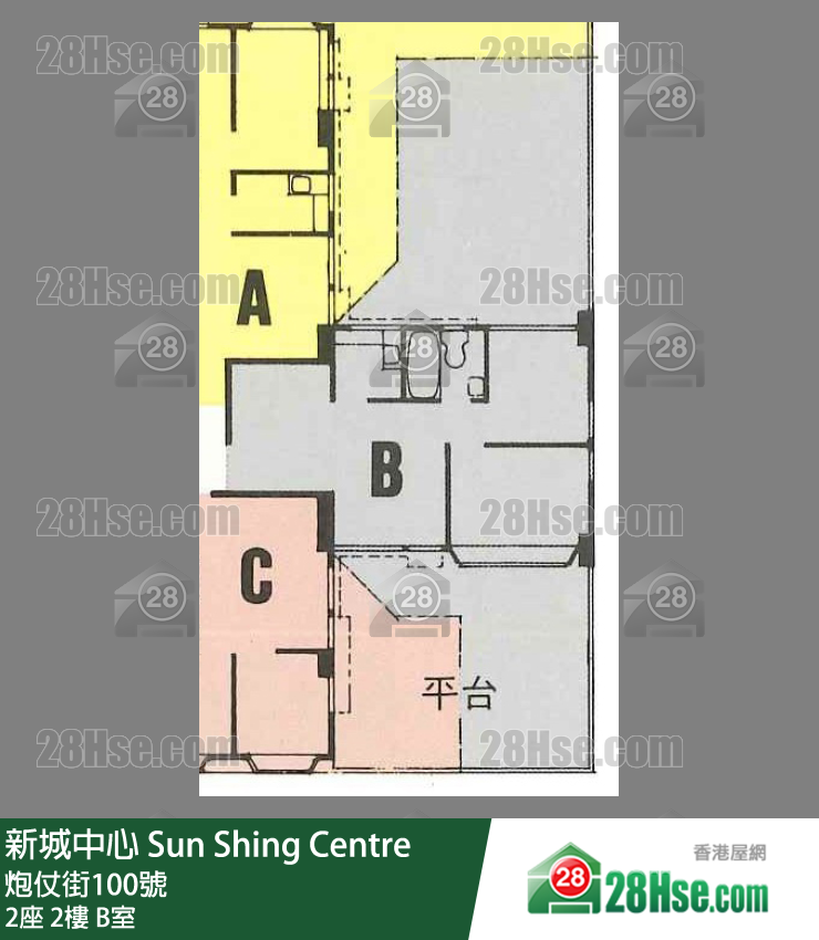 新城中心 2座2樓 B室 平面圖