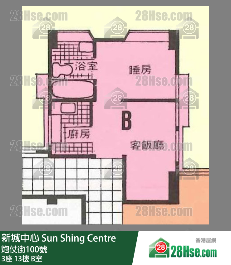 新城中心 3座13樓 B室 平面圖