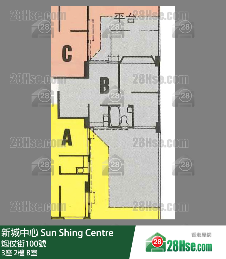 新城中心 3座2樓 B室 平面圖