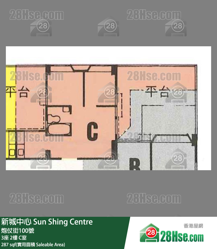 新城中心 3座 2樓 C室 平面圖
