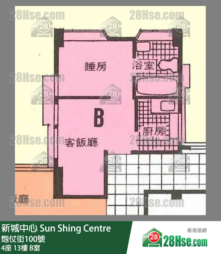 新城中心 4座13樓 B室 平面圖