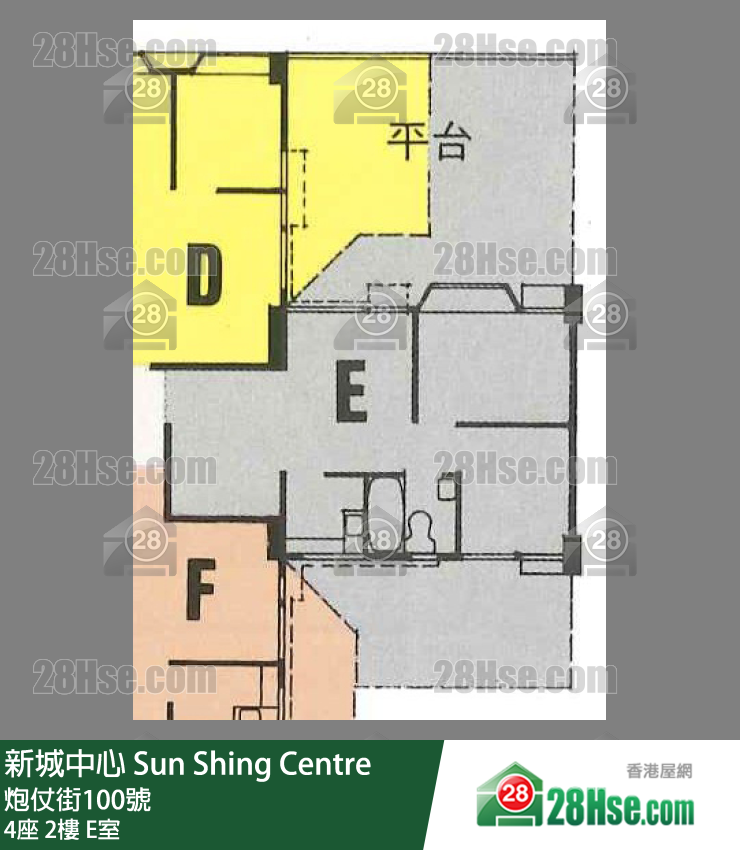 新城中心 4座2樓 E室 平面圖