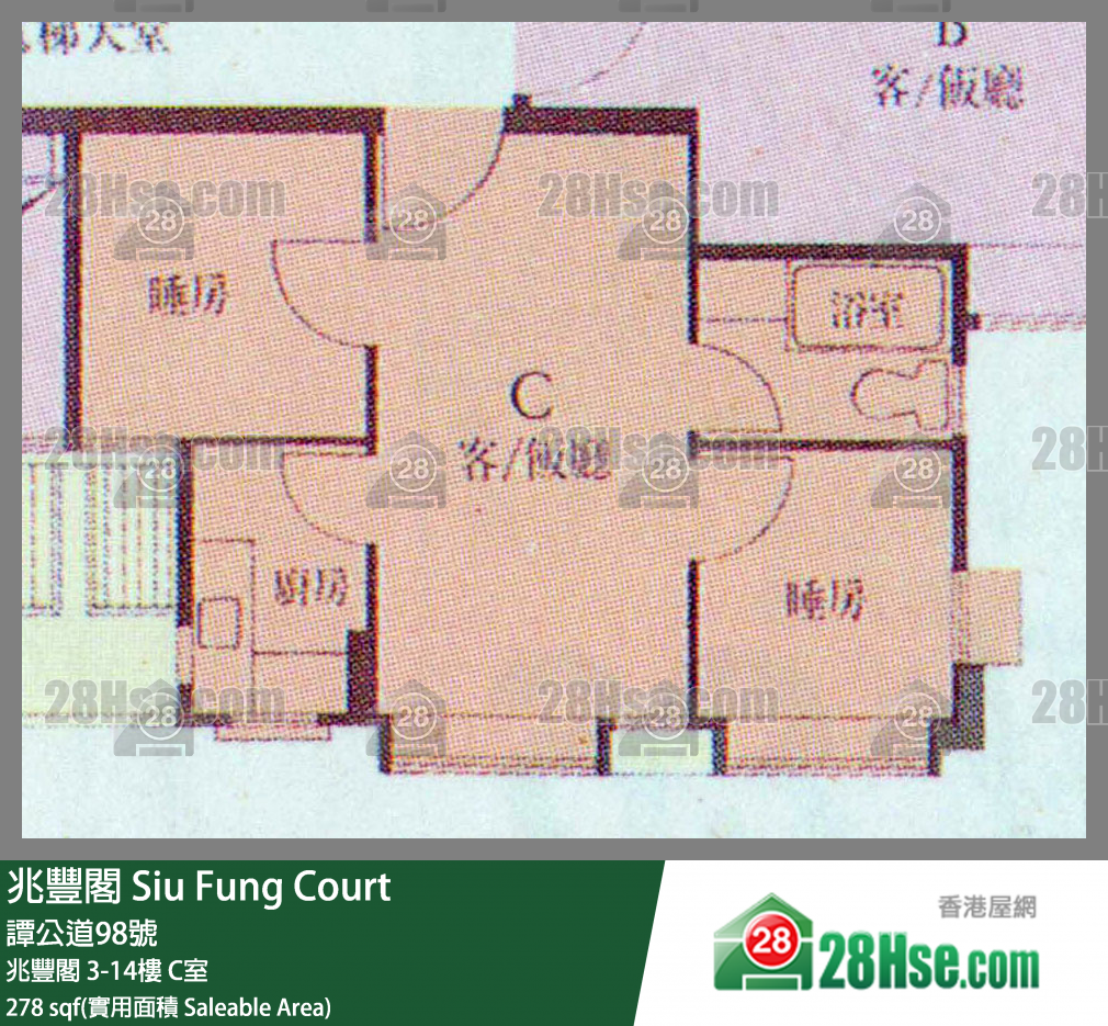 兆丰阁 兆丰阁7楼 C室 平面图
