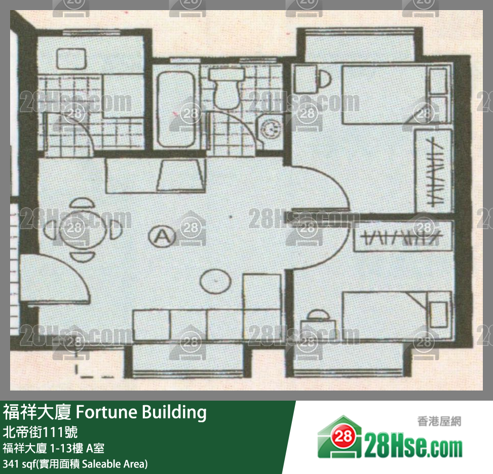 福祥大厦 单位平面图(由 28Hse 提供)