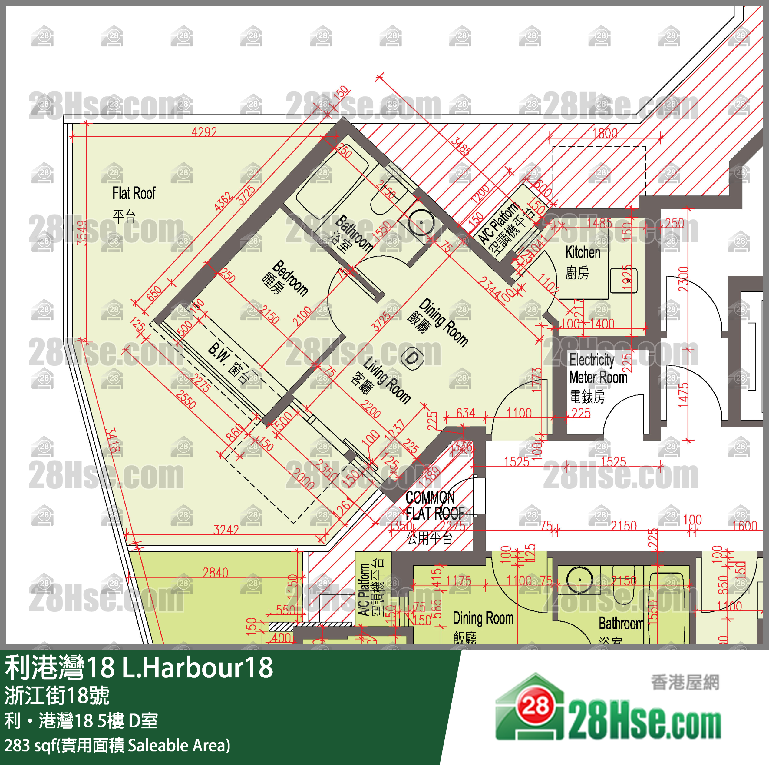 利港灣18 利‧港灣185樓 D室 平面圖