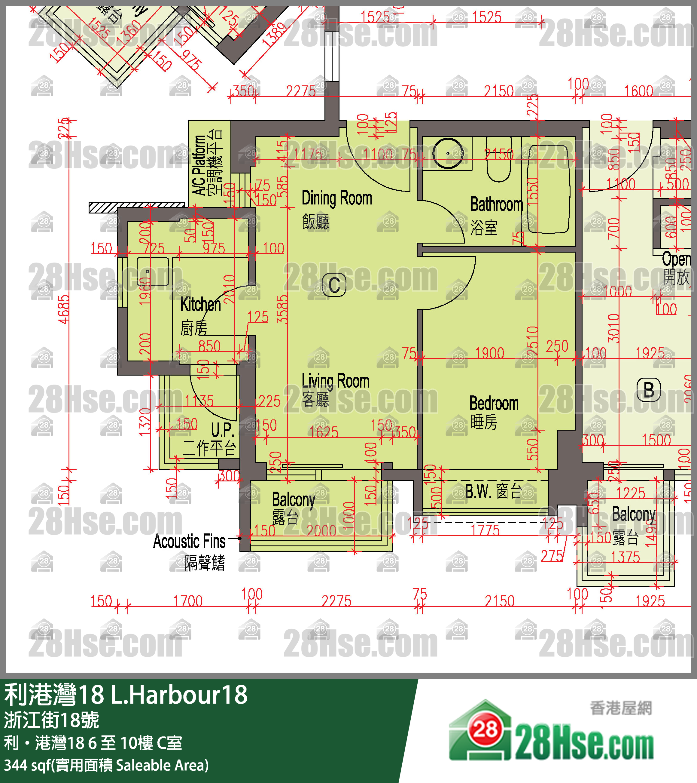 利港灣18 利‧港灣1810樓 C室 平面圖