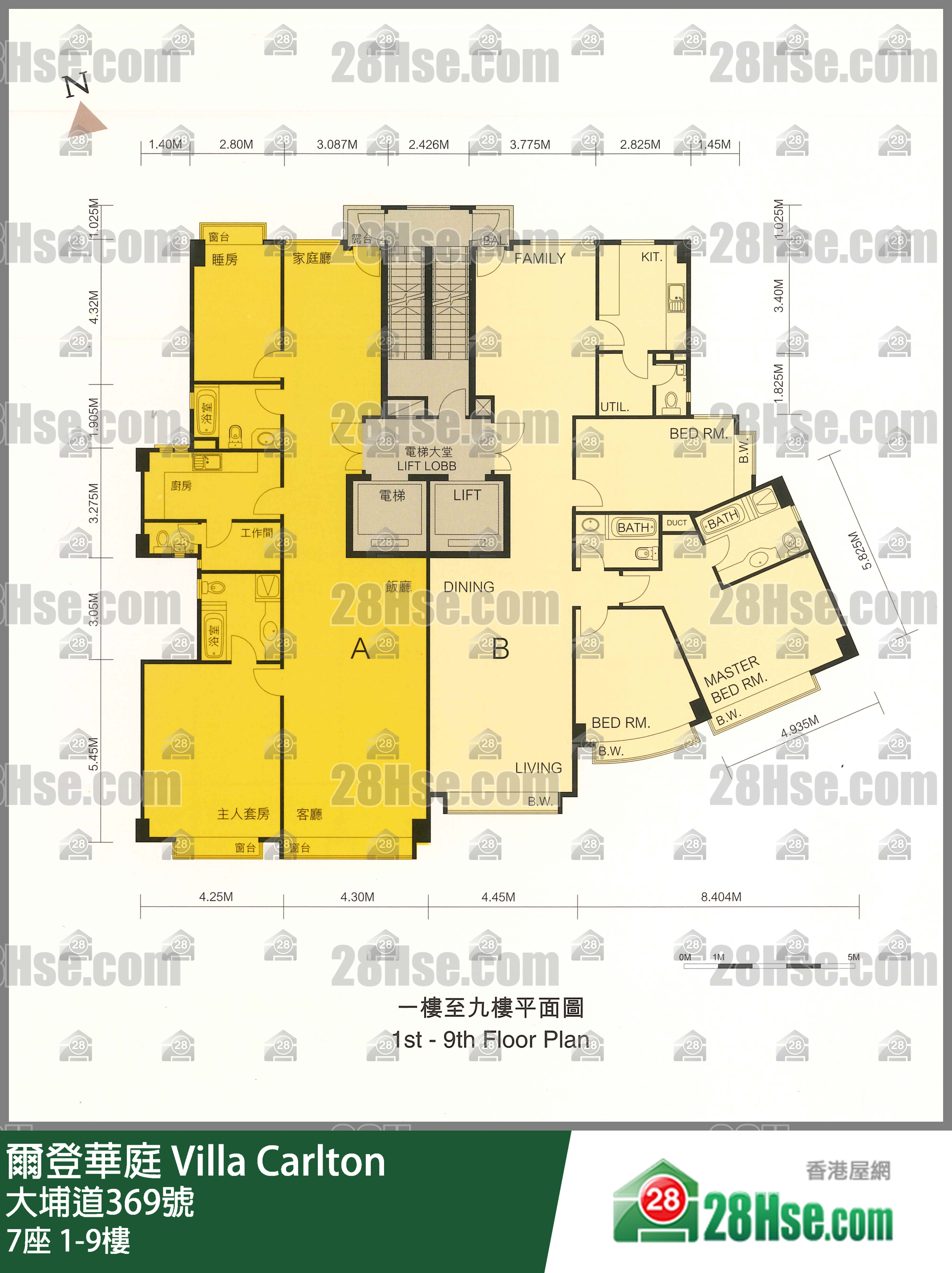 7座 1-9楼 平面图