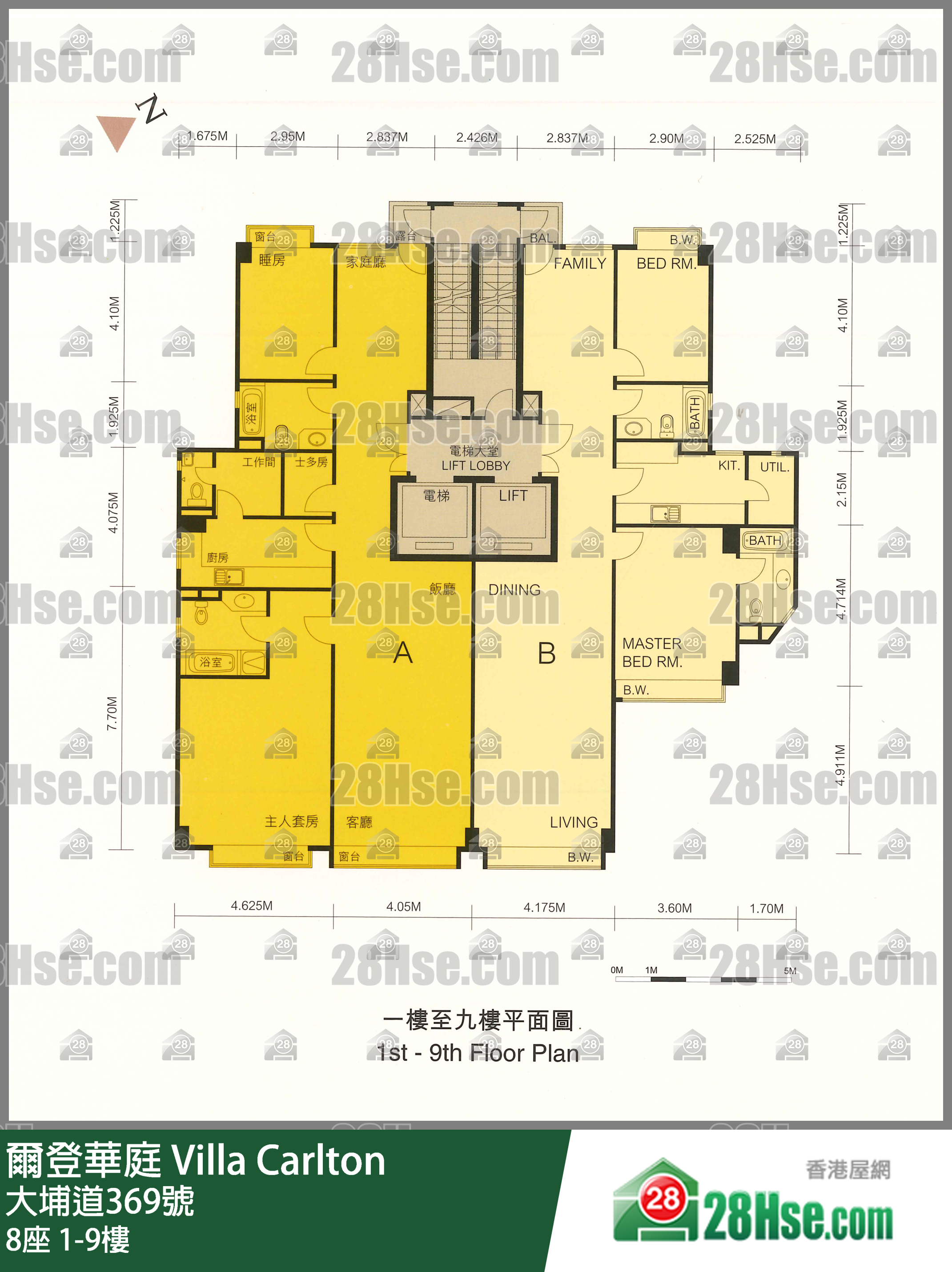 8座 1-9楼 平面图