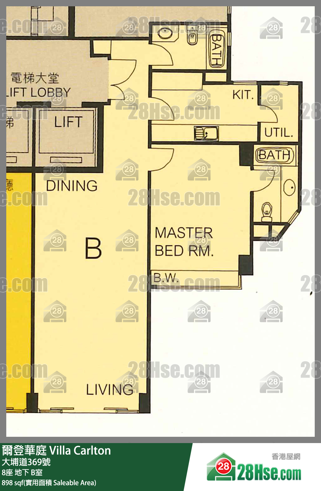 爾登華庭 8座地下 B室 平面圖