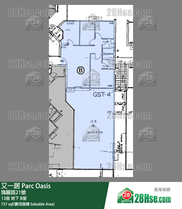 又一居 13座地下 B室 平面圖