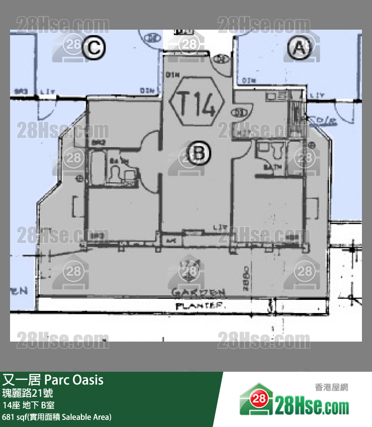 又一居 14座地下 B室 平面圖