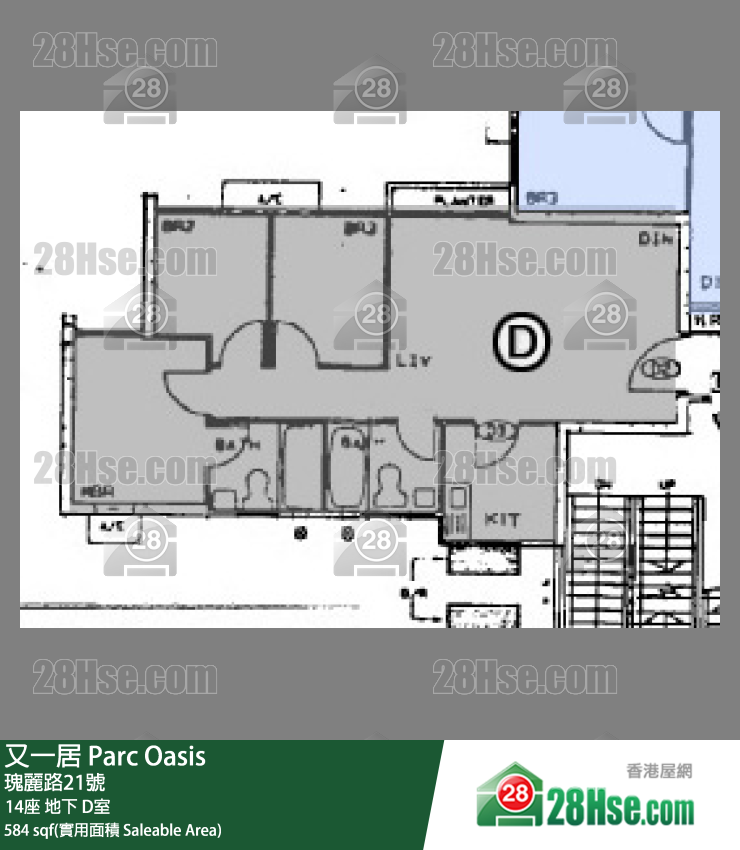 又一居 14座 D室 平面圖