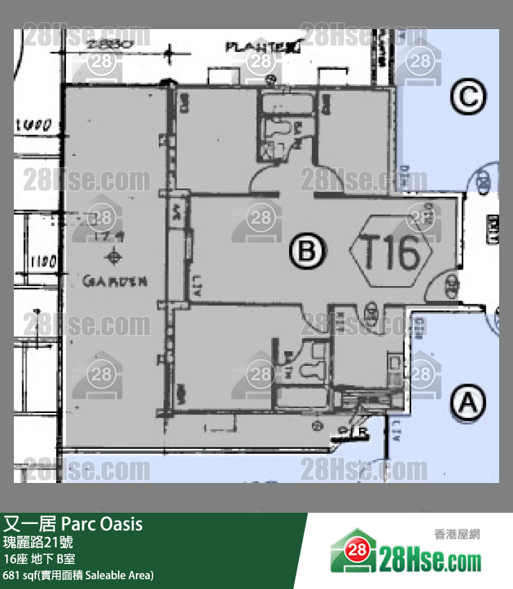 又一居 16座地下 B室 平面圖