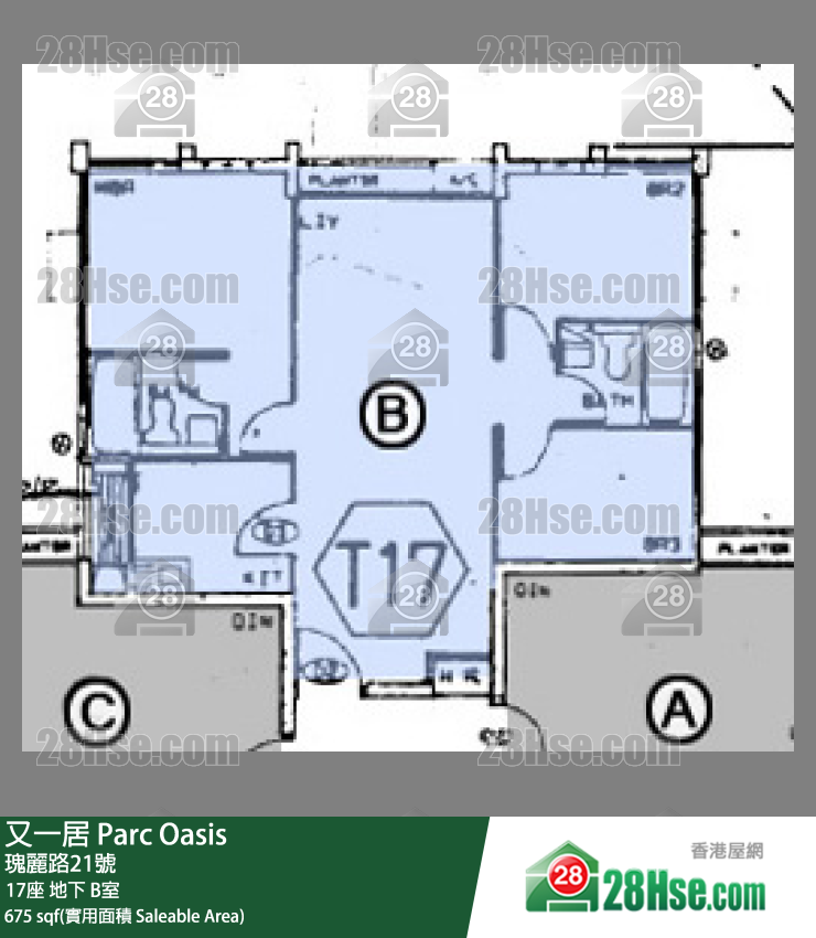 又一居 17座 B室 平面圖