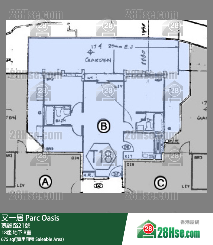 又一居 18座地下 B室 平面圖