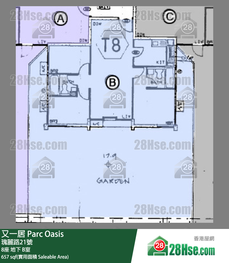 Parc Oasis,  Flat B, G/f, Tower 8 FloorPlan