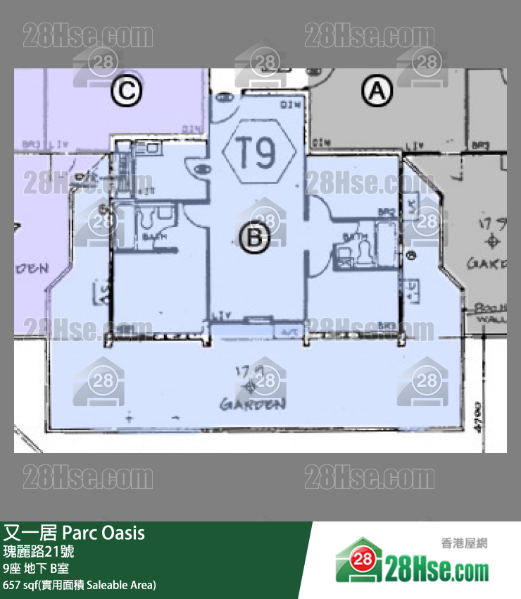 又一居 9座地下 B室 平面圖