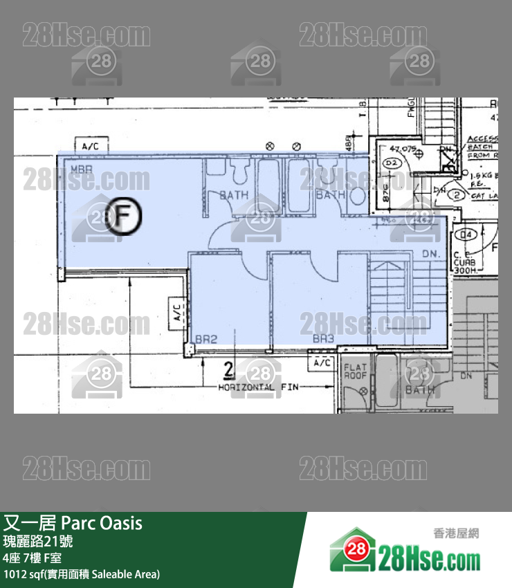 又一居 4座7樓 F室 平面圖