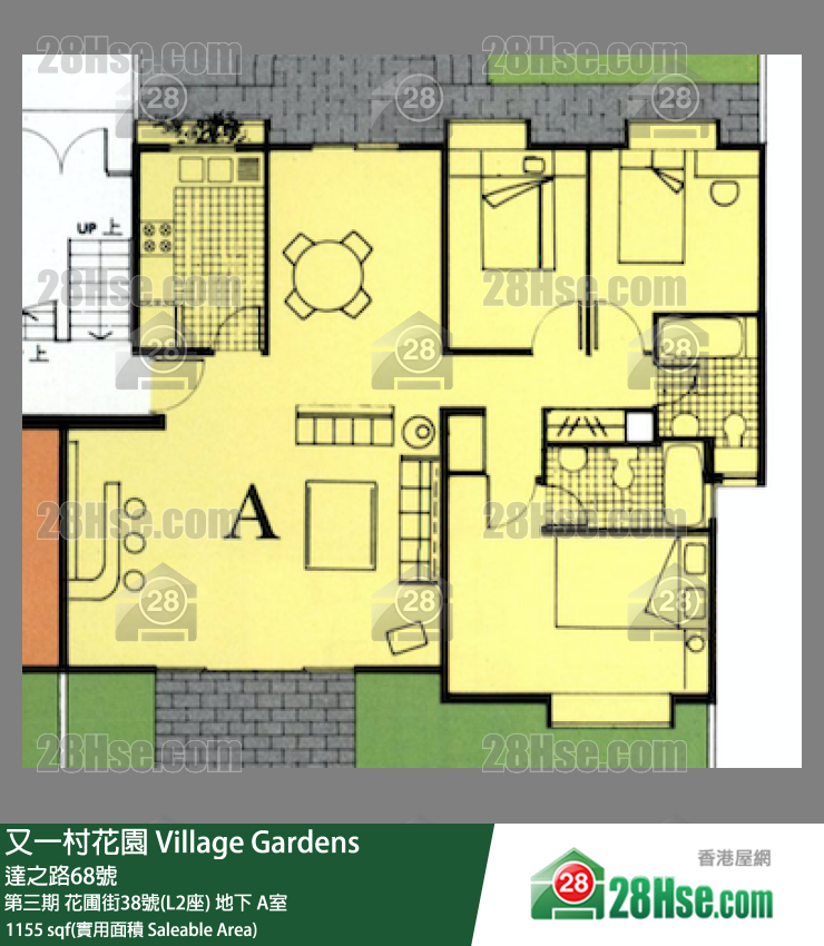 又一村花園 第三期花圃街38號(L2座)地下 A室 平面圖